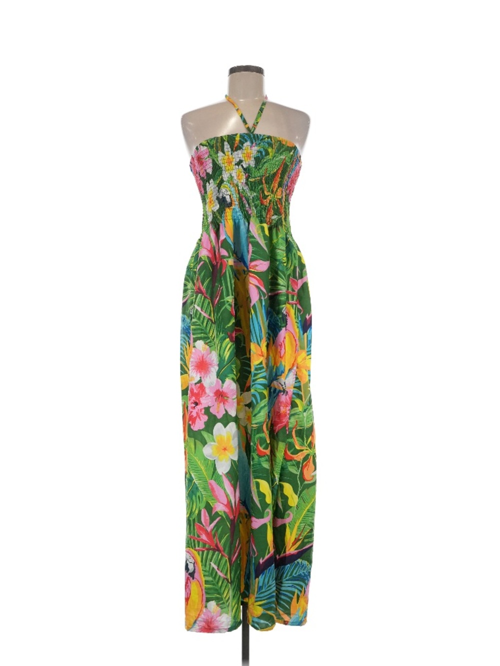 NWT Gypsie Blu Tropical Floral Maxi Tube Dress sz med